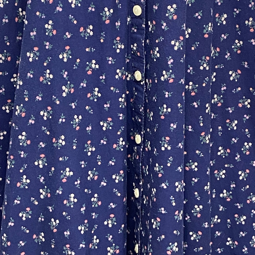 Gunne Sax Midnight Blue Floral with Lace Trim Dress Size S - Vintage EUC RARE - Picture 10 of 16